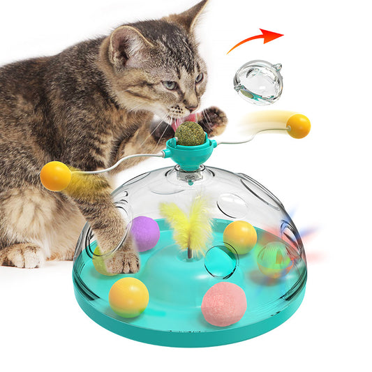 Meow's Windmill: Interactive Cat Toys with Catnip, Luminous Ball, and Pinwheel - Fun & Educational Pet Products
