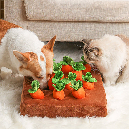 Pet Paradise: Carrot Plush & Snuffle Mat - Fun and Durable Toys for Happy Dogs and Cats!