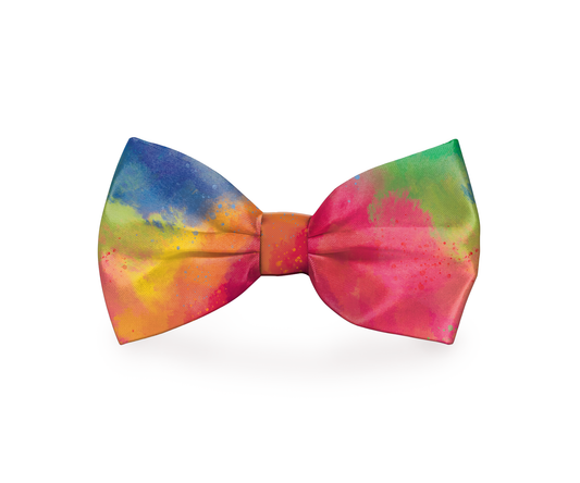Rainbow Tie-Dye Dog Bow Tie