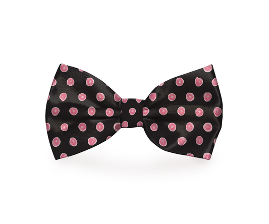 Polka-Dot Pink & Black Dog Bow Tie