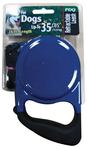 Blue Retractable Dog Leash, 16ft, Non Slip Handle, Tangle Free - Light Bright Paws