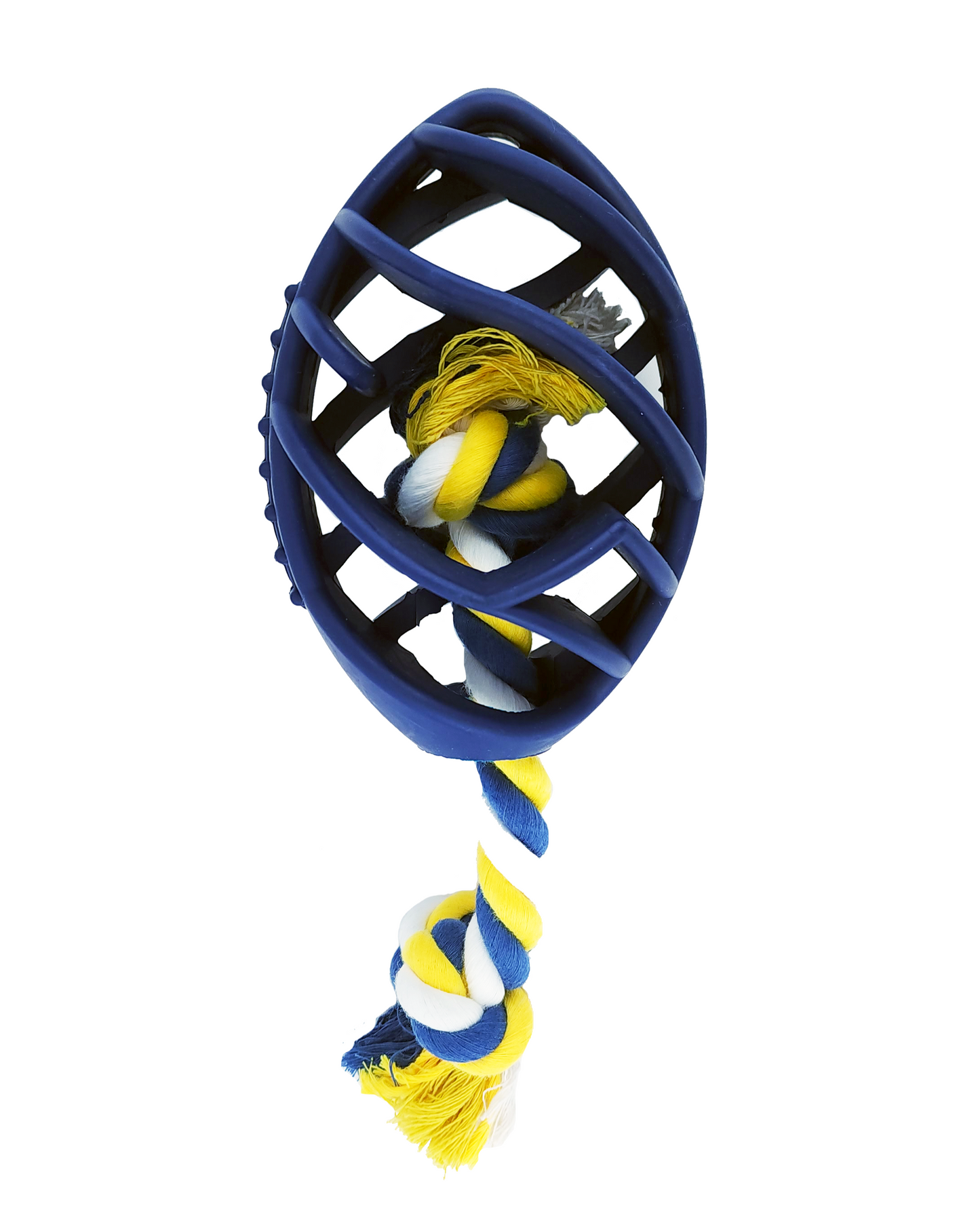 Rubber Football Dog Chew Toy with Tug Rope